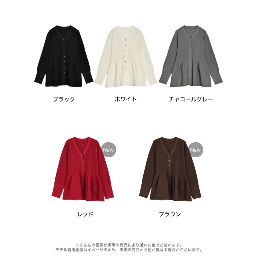 カーディガン レディース トップス スポンジニット 羽織り メタルボタン オケージョン 体型カバー 春夏 | Re:EDIT | 22