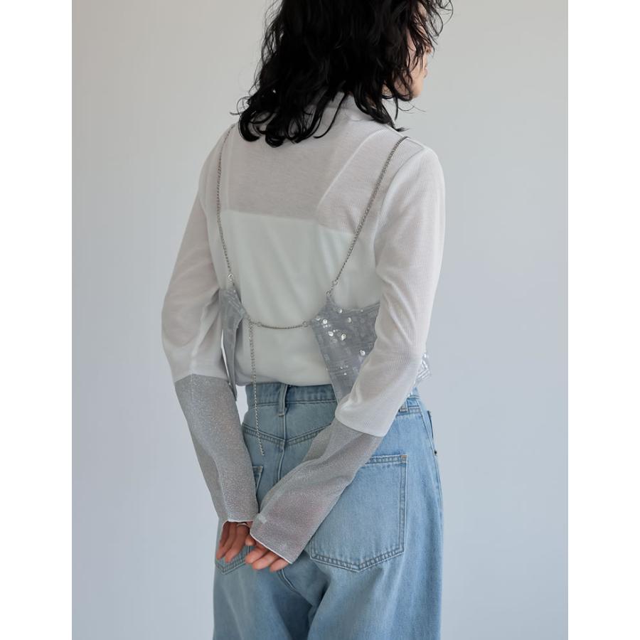 Re:EDIT シアートップス レディース ラメトップス トップス Re:EDIT シアートップス レディース ラメトップス トップス