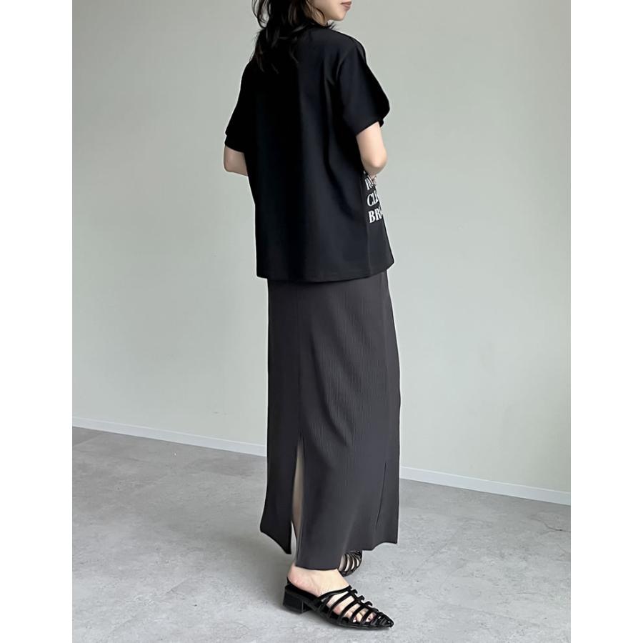 Tシャツ レディース カットソー クルーネック ロゴT 半袖 ミドル丈 接触冷感 UVカット 日焼け対策 紫外線対策 春夏[mb] | Re:EDIT | 16