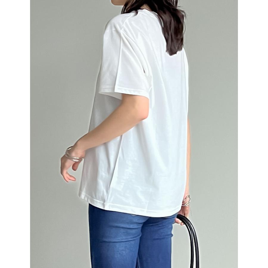 Tシャツ レディース カットソー クルーネック ロゴT 半袖 ミドル丈 接触冷感 UVカット 日焼け対策 紫外線対策 春夏[mb] | Re:EDIT | 19