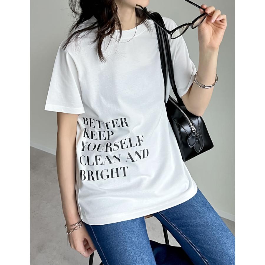 Tシャツ レディース カットソー クルーネック ロゴT 半袖 ミドル丈 接触冷感 UVカット 日焼け対策 紫外線対策 春夏[mb] | Re:EDIT | 06
