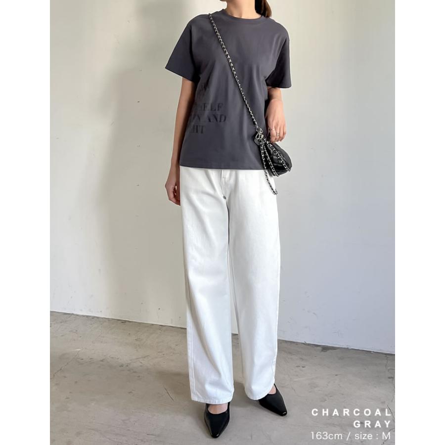 Tシャツ レディース カットソー クルーネック ロゴT 半袖 ミドル丈 接触冷感 UVカット 日焼け対策 紫外線対策 春夏[mb] | Re:EDIT | 10