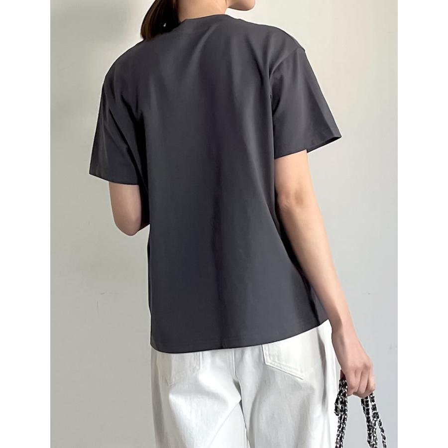 Tシャツ レディース カットソー クルーネック ロゴT 半袖 ミドル丈 接触冷感 UVカット 日焼け対策 紫外線対策 春夏[mb] | Re:EDIT | 11