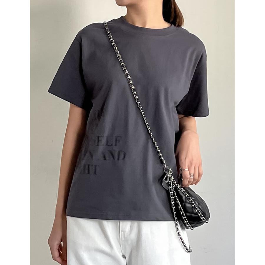 Tシャツ レディース カットソー クルーネック ロゴT 半袖 ミドル丈 接触冷感 UVカット 日焼け対策 紫外線対策 春夏[mb] | Re:EDIT | 12