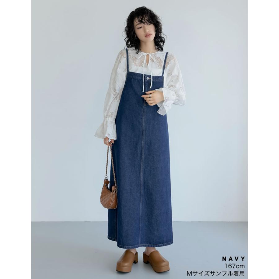 ワンピース レディース キャミジャンパ?スカート デニムコットンブレンド 低身長向け 高身長向け 2024春夏 | Re:EDIT | 09