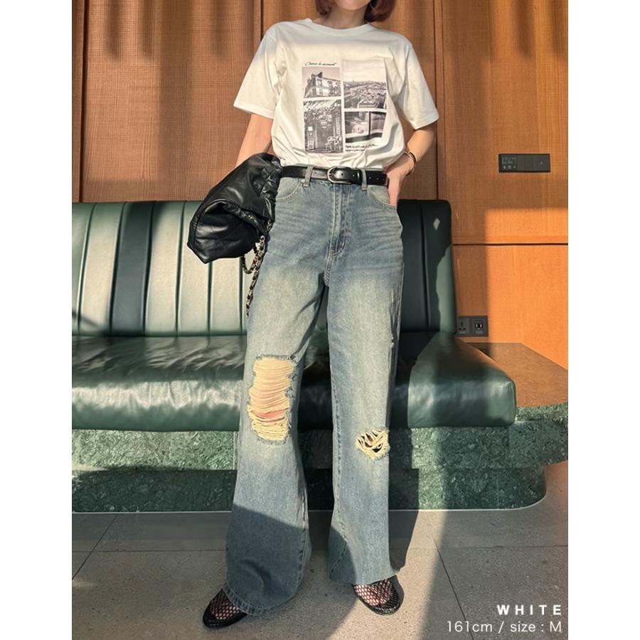 Tシャツ レディース カットソー トップス プリントTシャツ 半袖 接触冷感 UVカット 日焼け対策 紫外線対策 春夏[mb] | Re:EDIT | 14