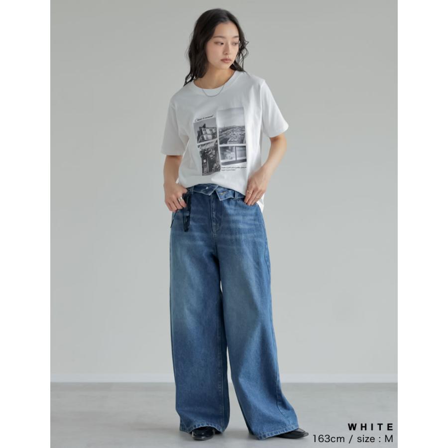 Tシャツ レディース カットソー トップス プリントTシャツ 半袖 接触冷感 UVカット 日焼け対策 紫外線対策 春夏[mb] | Re:EDIT | 16