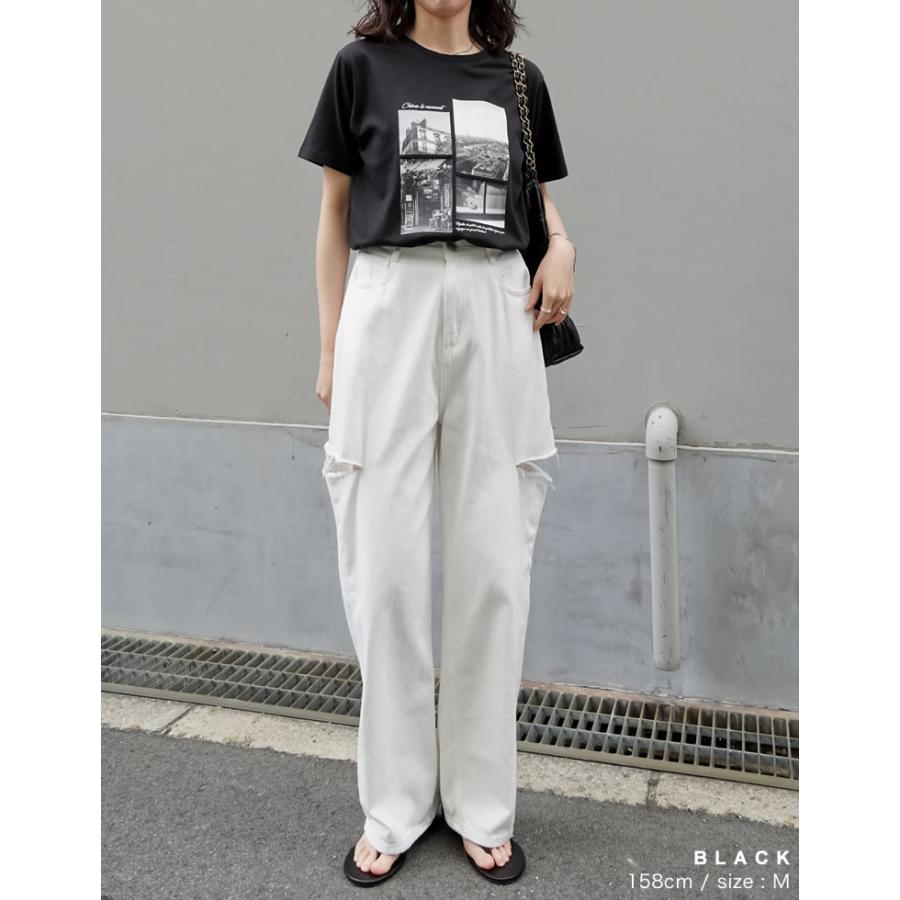 Tシャツ レディース カットソー トップス プリントTシャツ 半袖 接触冷感 UVカット 日焼け対策 紫外線対策 春夏[mb] | Re:EDIT | 18
