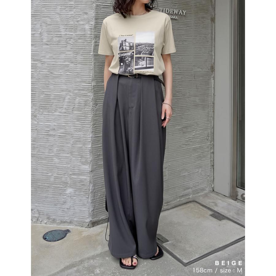 Tシャツ レディース カットソー トップス プリントTシャツ 半袖 接触冷感 UVカット 日焼け対策 紫外線対策 春夏[mb] | Re:EDIT | 19
