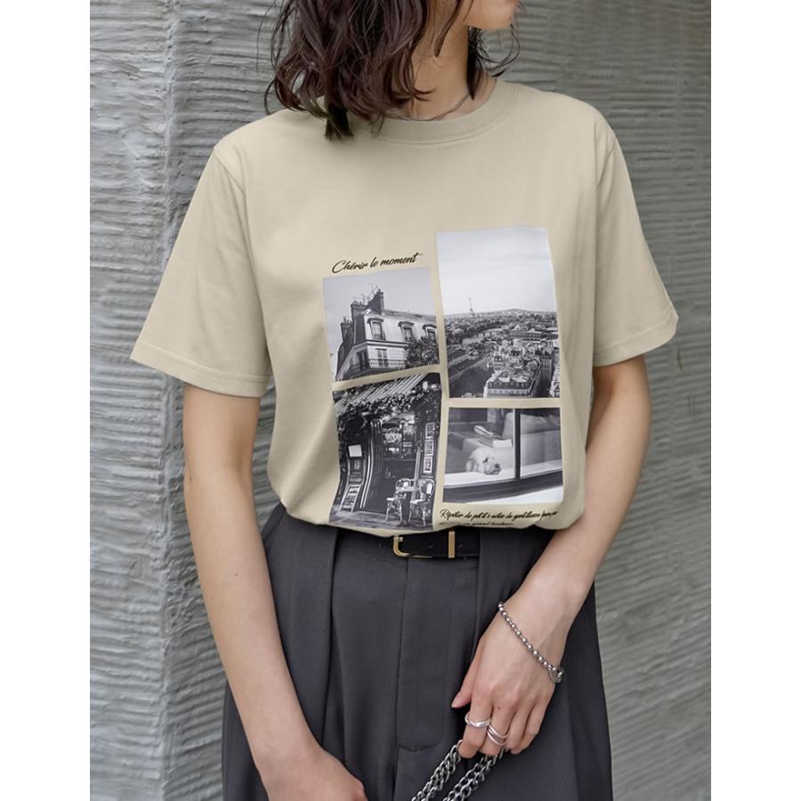 Tシャツ レディース カットソー トップス プリントTシャツ 半袖 接触冷感 UVカット 日焼け対策 紫外線対策 春夏[mb] | Re:EDIT | 07