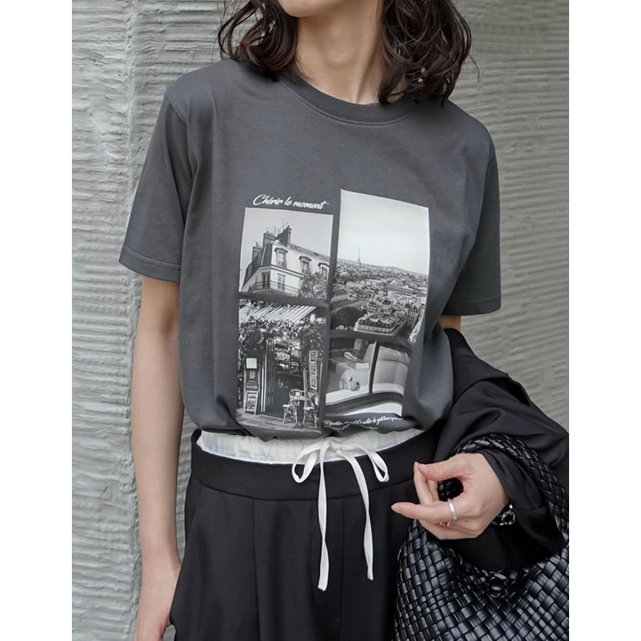 Tシャツ レディース カットソー トップス プリントTシャツ 半袖 接触冷感 UVカット 日焼け対策 紫外線対策 春夏[mb] | Re:EDIT | 08