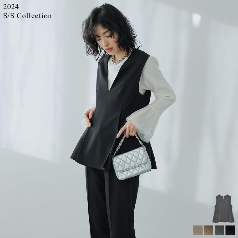 Re:EDIT ベスト レディース トップス ペプラムトップス フレア