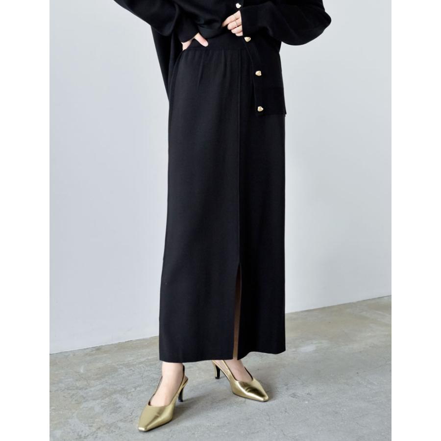 ミラノリブ レディース ニット スカート ロングスカート ロング丈 I  