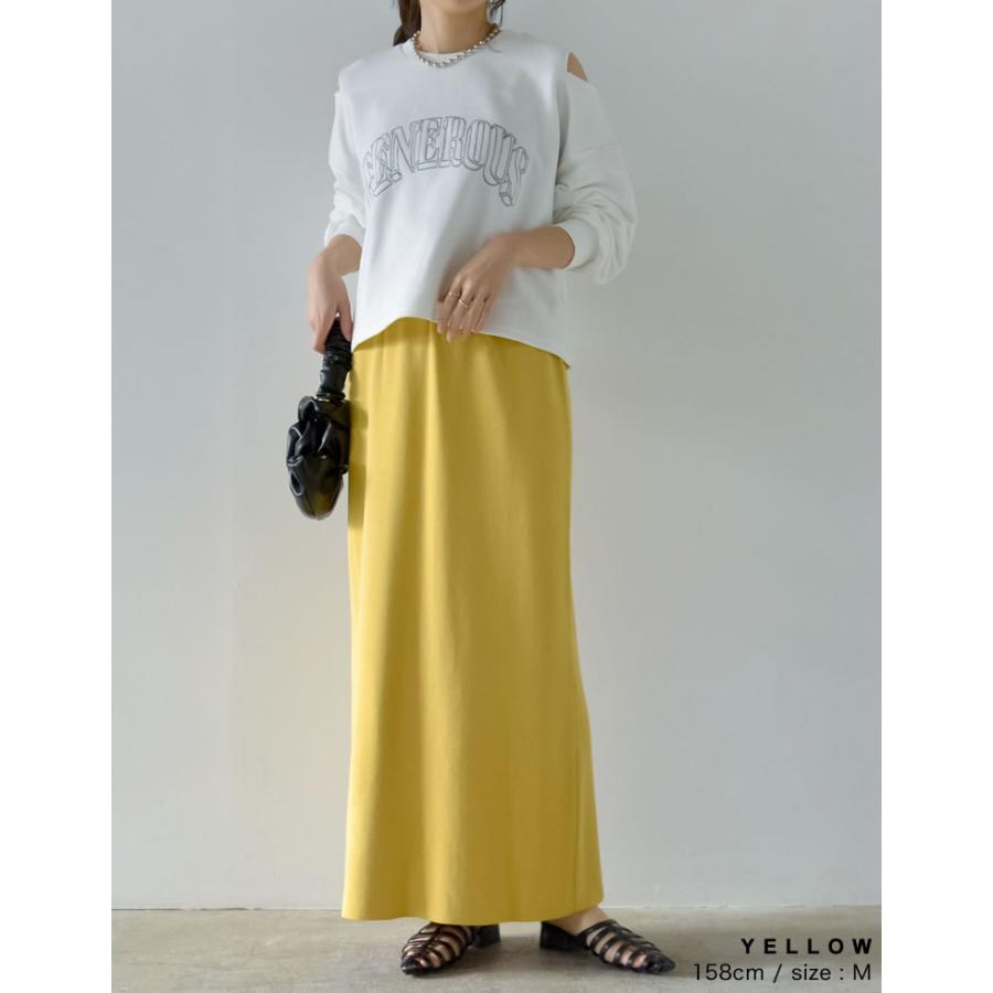 ミラノリブ レディース ニット スカート ロングスカート ロング丈 I  