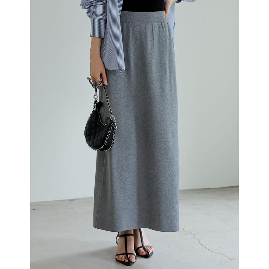 ミラノリブ レディース ニット スカート ロングスカート ロング丈 I  