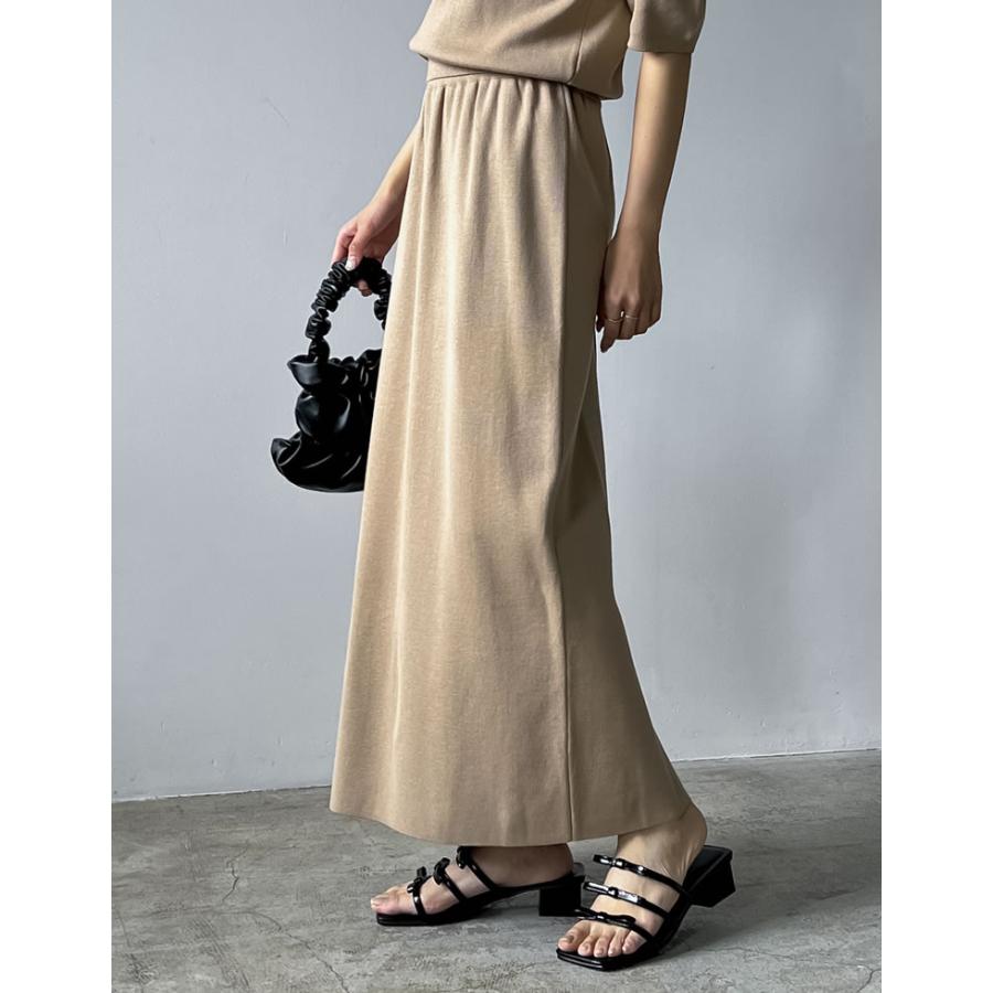 ミラノリブ レディース ニット スカート ロングスカート ロング丈 I  