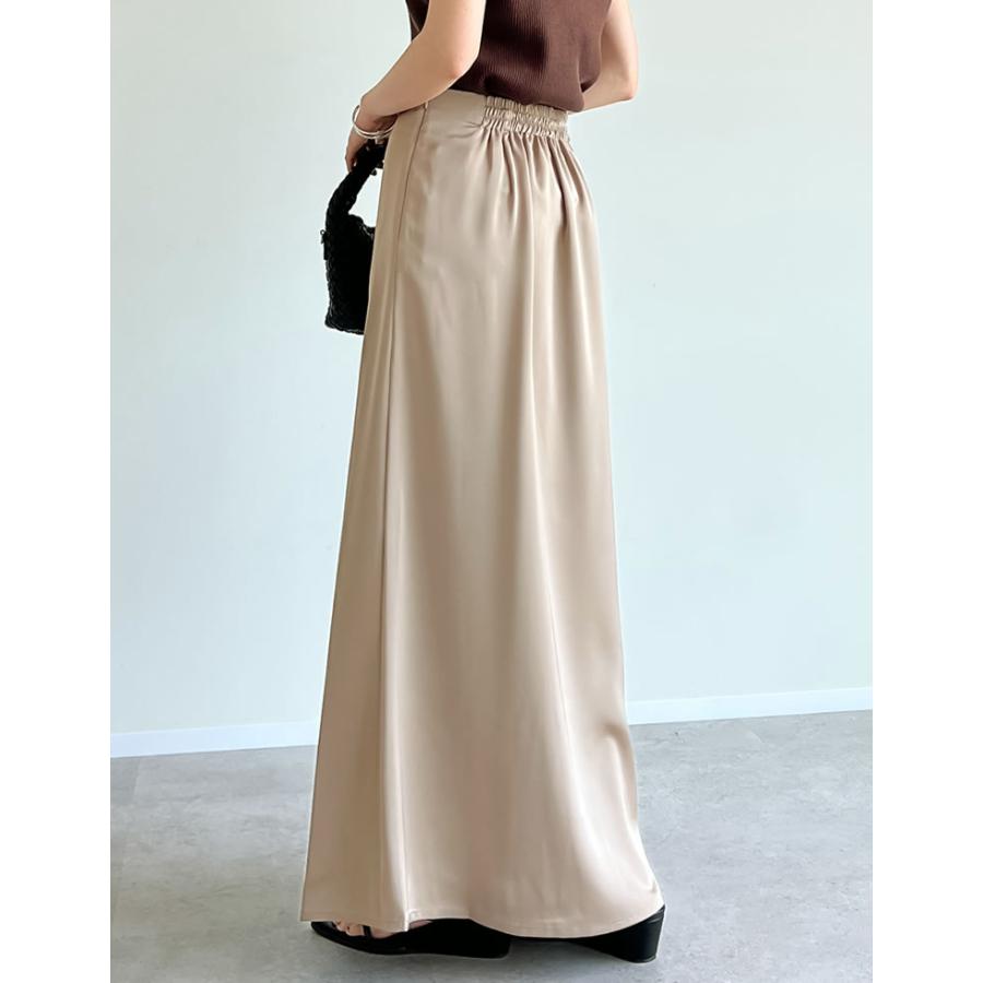 Re:EDIT スカート ナロースカート レディース サテン ロング丈