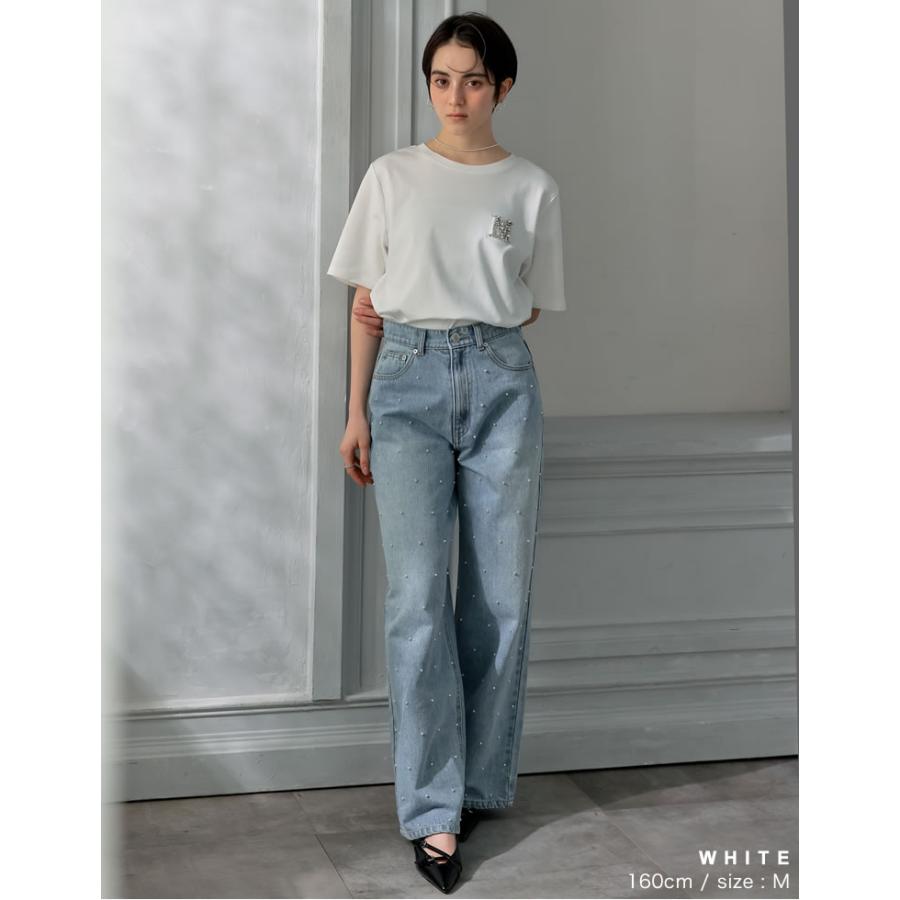 Tシャツ レディース トップス カットソー ロゴT  ビジュー 半袖 速乾 吸水 UVカット 紫外線カット 2025春夏 | Re:EDIT | 12