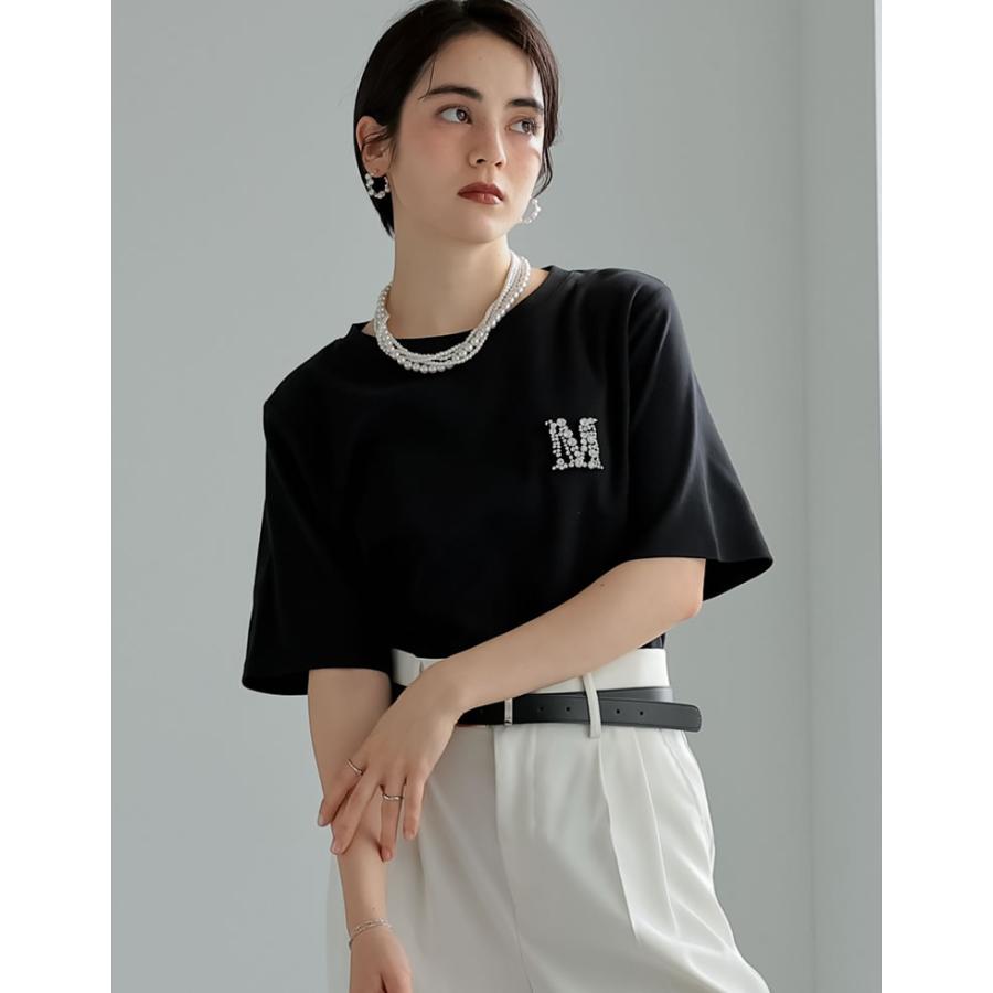 Tシャツ レディース トップス カットソー ロゴT  ビジュー 半袖 速乾 吸水 UVカット 紫外線カット 2025春夏 | Re:EDIT | 04