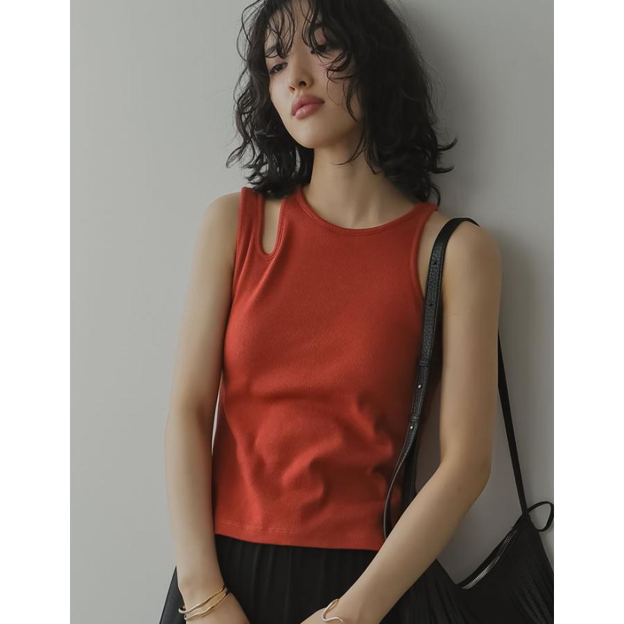 Re:EDIT カップ付きタンクトップ レディース ブラトップ アシメ