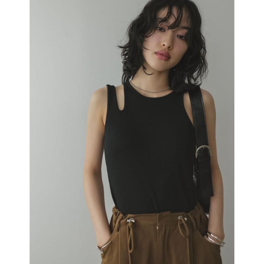 Re:EDIT カップ付きタンクトップ レディース ブラトップ アシメ