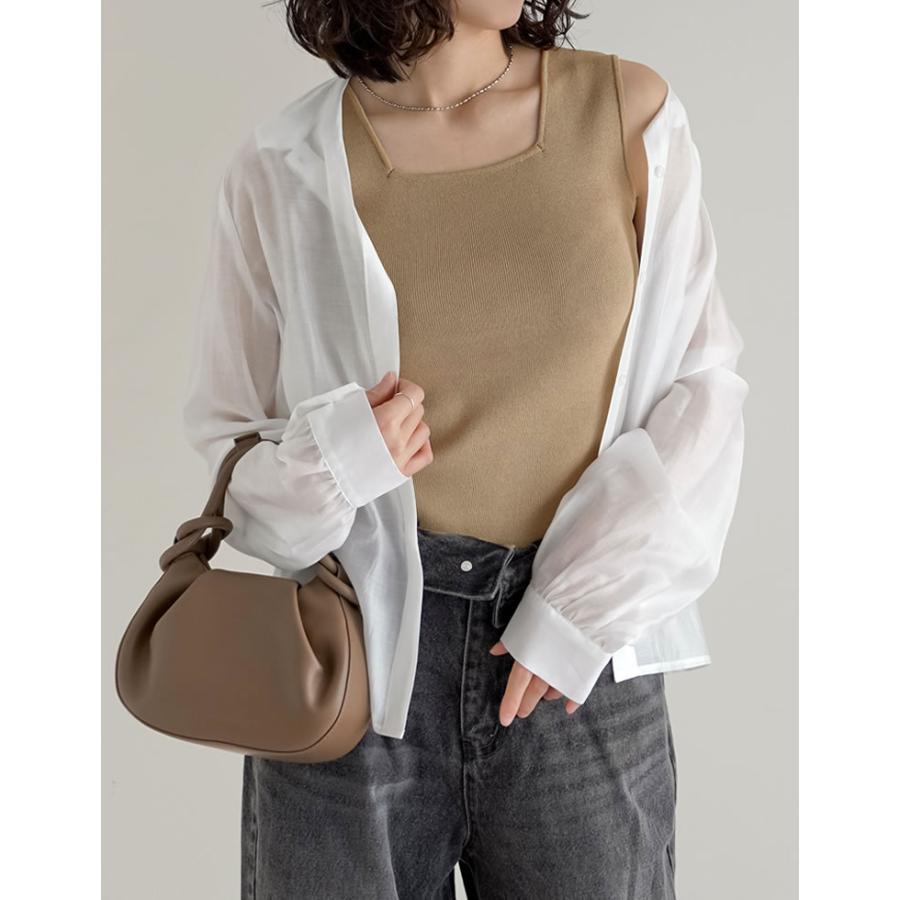 タンクトップ レディース トップス M/L ブラ紐隠し リブニット インナー キャミソール 前後2WAY 涼感 返品交換不可 春夏[mb] | Re:EDIT | 13