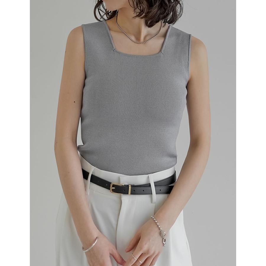 タンクトップ レディース トップス M/L ブラ紐隠し リブニット インナー キャミソール 前後2WAY 涼感 返品交換不可 春夏[mb] | Re:EDIT | 15