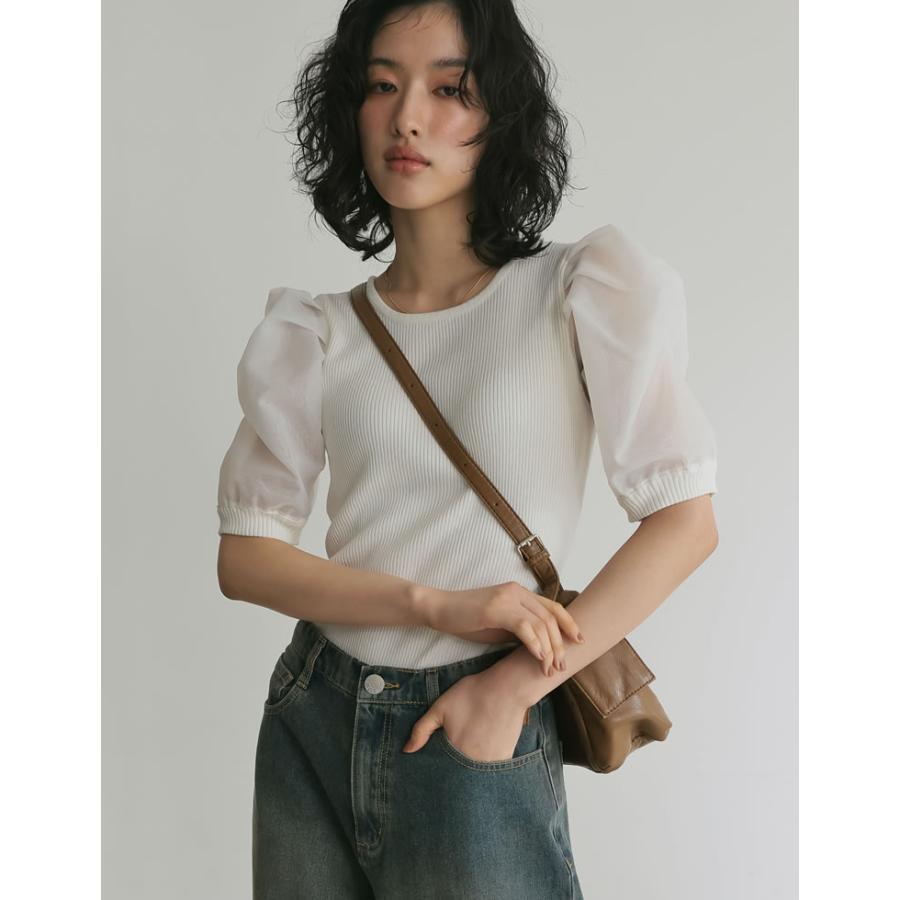 Re:EDIT（リエディ） レディース トップス 半袖 オーガンジー