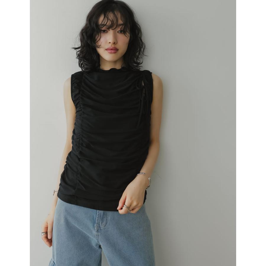 Christian Dior 黒ループリボン タンクトップ キャミソール Tank Top White Ribbed Cotton Jersey | DIOR