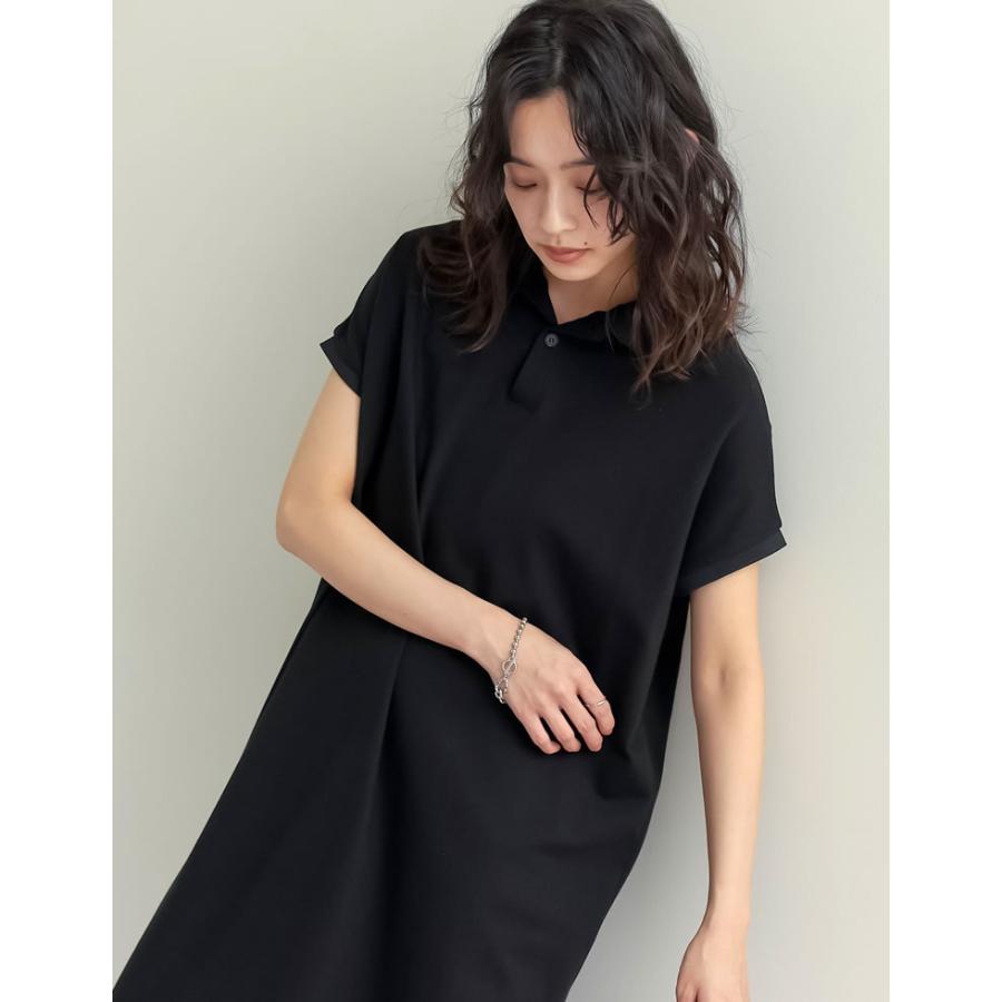 ワンピース レディース ポロ半袖 ポロシャツ ロング丈 マキシ コットンブレンド 低身長 高梨臨さん着用 2025春夏 | Re:EDIT | 13