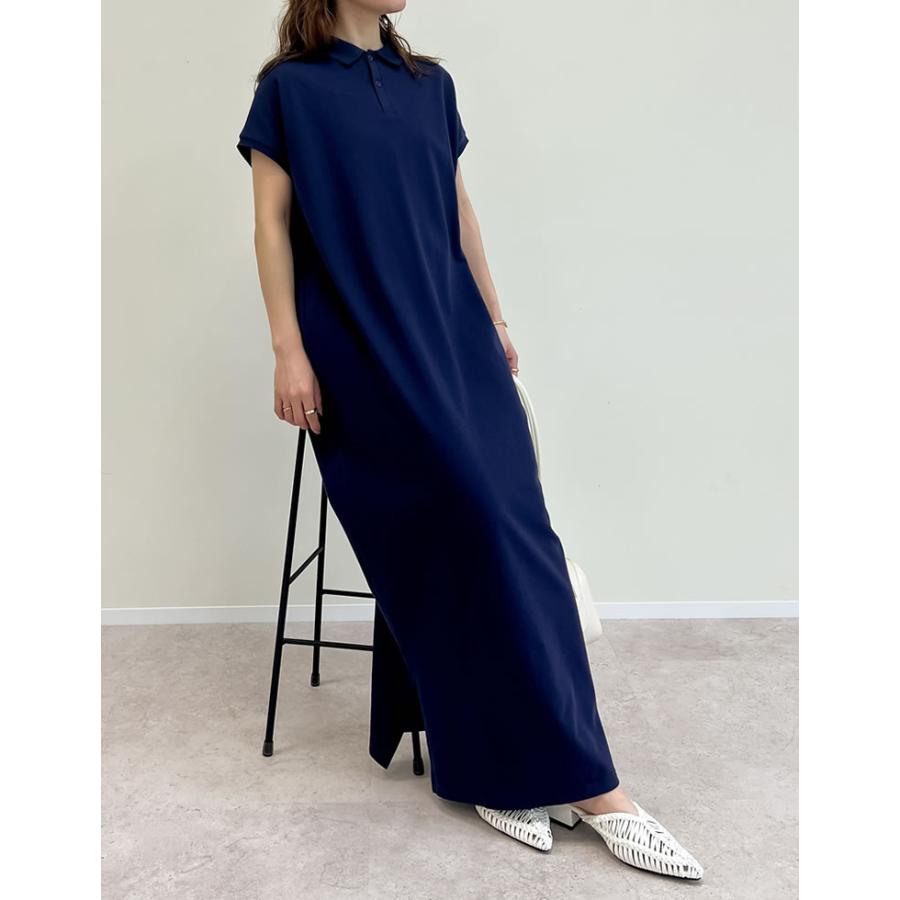 ワンピース レディース ポロ半袖 ポロシャツ ロング丈 マキシ コットンブレンド 低身長 高梨臨さん着用 2025春夏 | Re:EDIT | 16