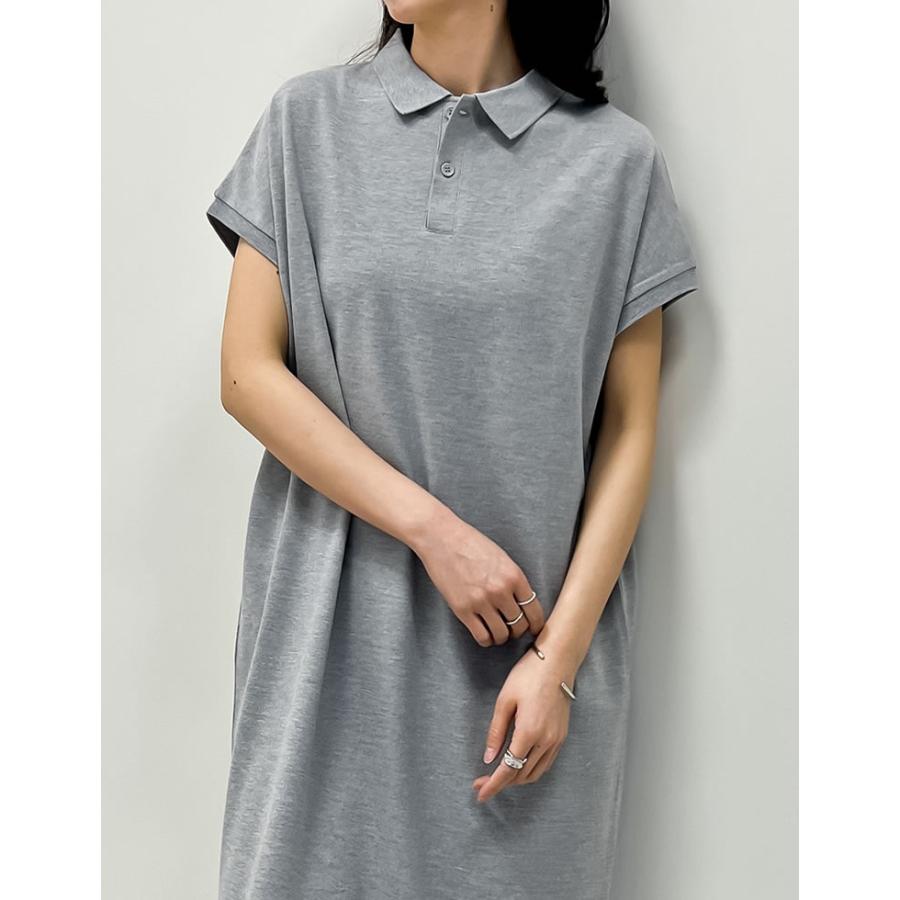ワンピース レディース ポロ半袖 ポロシャツ ロング丈 マキシ コットンブレンド 低身長 高梨臨さん着用 2025春夏 | Re:EDIT | 18