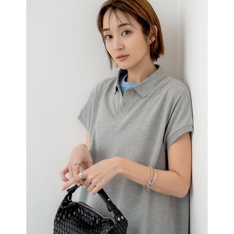 ワンピース レディース ポロ半袖 ポロシャツ ロング丈 マキシ コットンブレンド 低身長 高梨臨さん着用 2025春夏 | Re:EDIT | 07