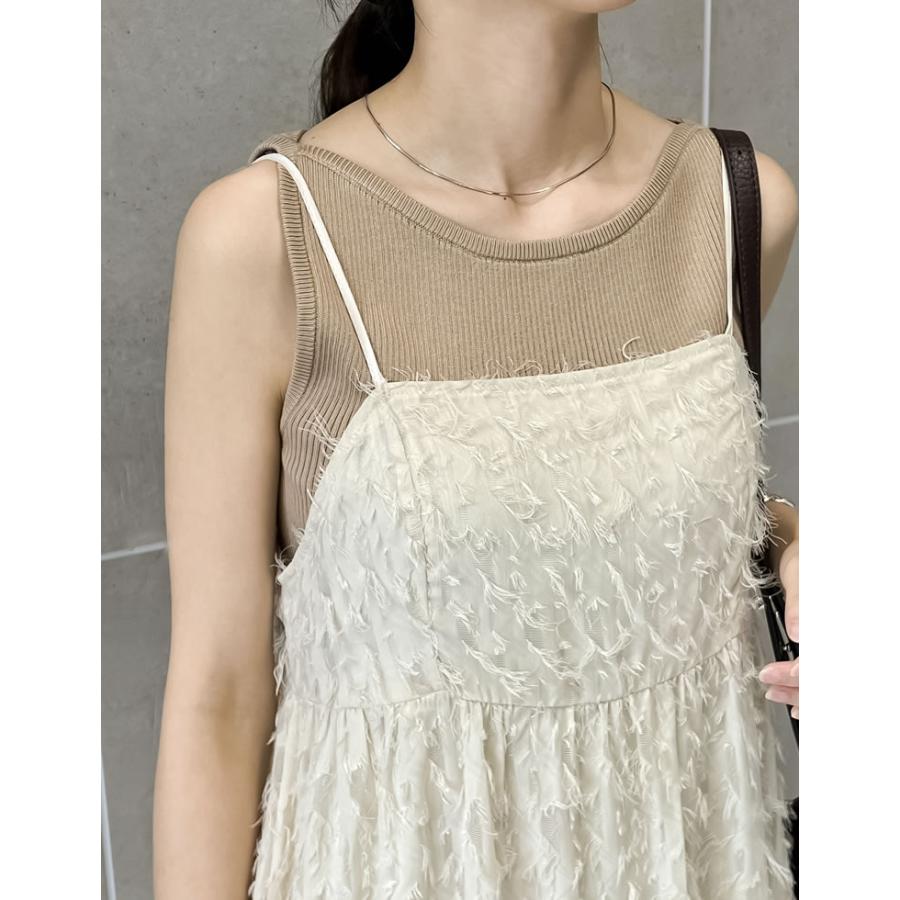 Re:EDIT ワンピース レディース キャミソール ロング丈 バックシャン  