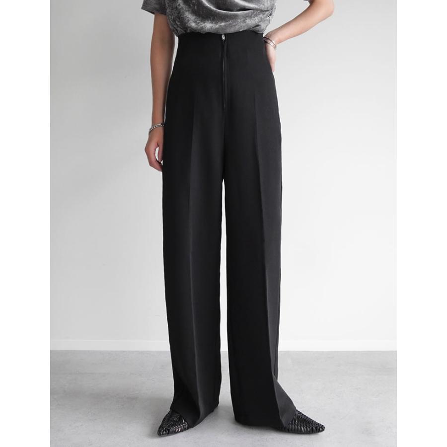 Re:EDIT パンツ ジップパンツ フロントジップ ハイウエスト