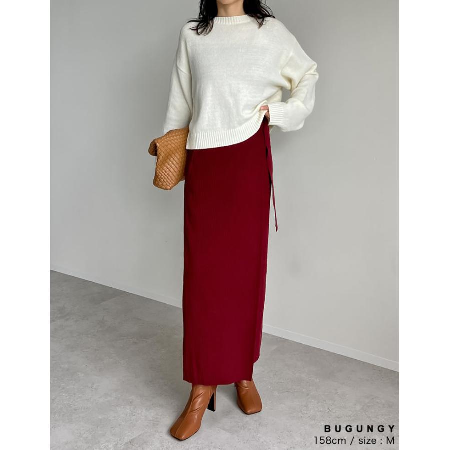 スカート ニットスカート レディース タイトスカート 低身長 Iラインスカート ロング丈 タイト セットアップ対応 2024秋冬 | Re:EDIT | 21