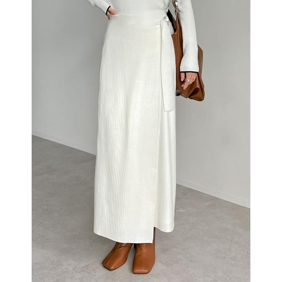 スカート ニットスカート レディース タイトスカート 低身長 Iラインスカート ロング丈 タイト セットアップ対応 2024秋冬 | Re:EDIT | 09