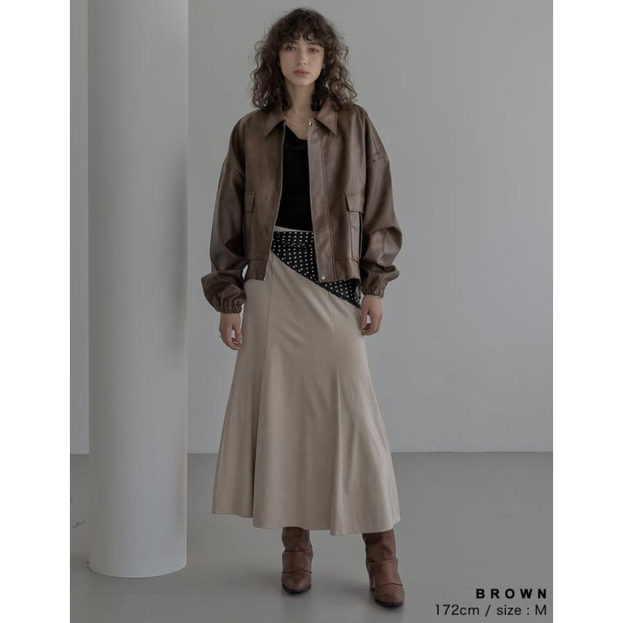 美品　Editt by YECCA VECCA フェイクレザーレイヤードブルゾン YECCA VECCA（イェッカヴェッカ） ブルゾン アウター レースブルゾン