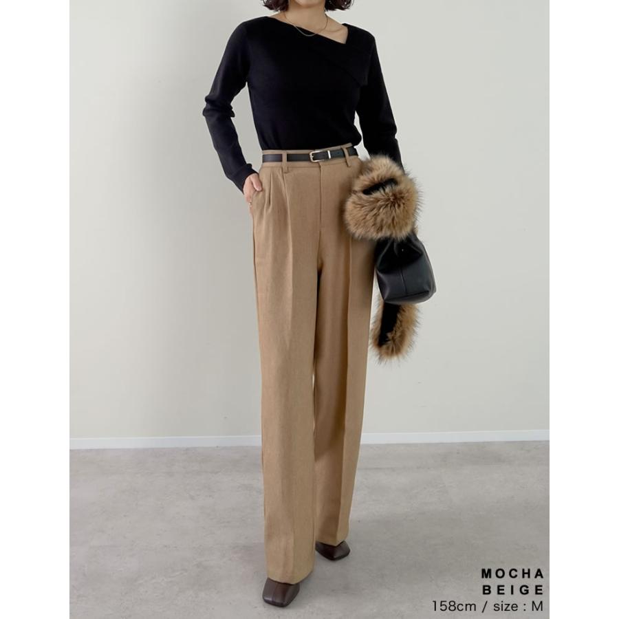 Re:EDIT（リエディ） パンツ 起毛 ワイド レディース 4色 低身長 高