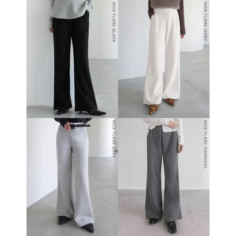 パンツ レディース カーブパンツ バレルパンツ 低身長 高身長 スモール トール 配色 セットアップ可能 ウエストゴム ポケットあり | Re:EDIT | 24