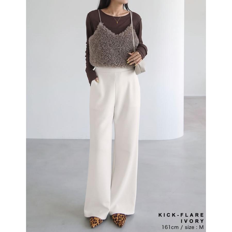 パンツ レディース カーブパンツ バレルパンツ 低身長 高身長 スモール トール 配色 セットアップ可能 ウエストゴム ポケットあり | Re:EDIT | 28