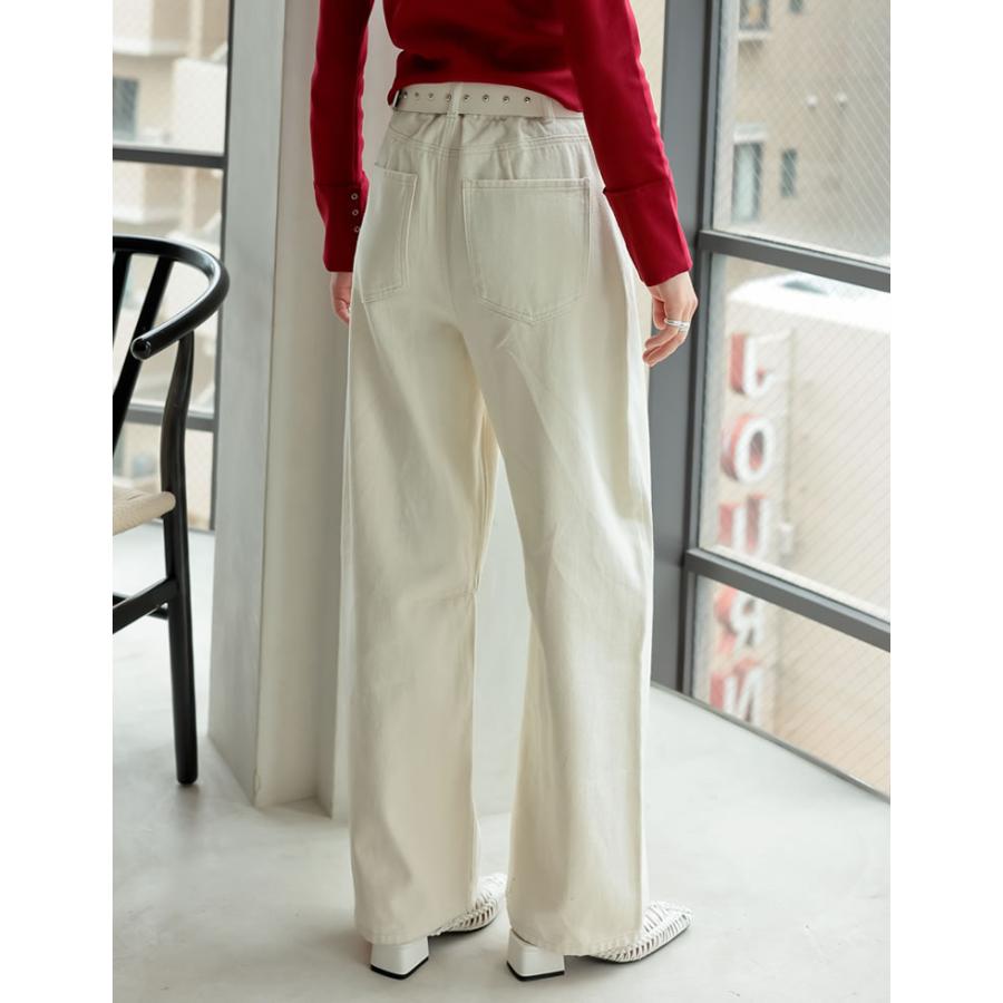 パンツ レディース ボトム カーブ バレルレッグジーンズ ウォッシュ加工 ダメージ加工 ワイドパンツ 低身長 高身長 2025春夏 | Re:EDIT | 19