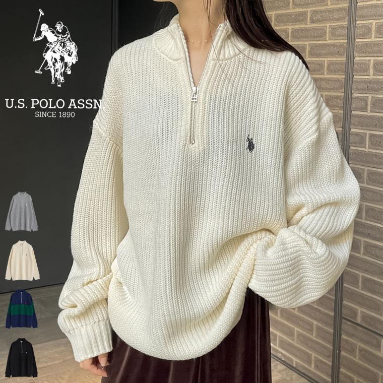 Re:EDIT ハーフジップ ニット レディース トップス U.S. POLO ASSN 