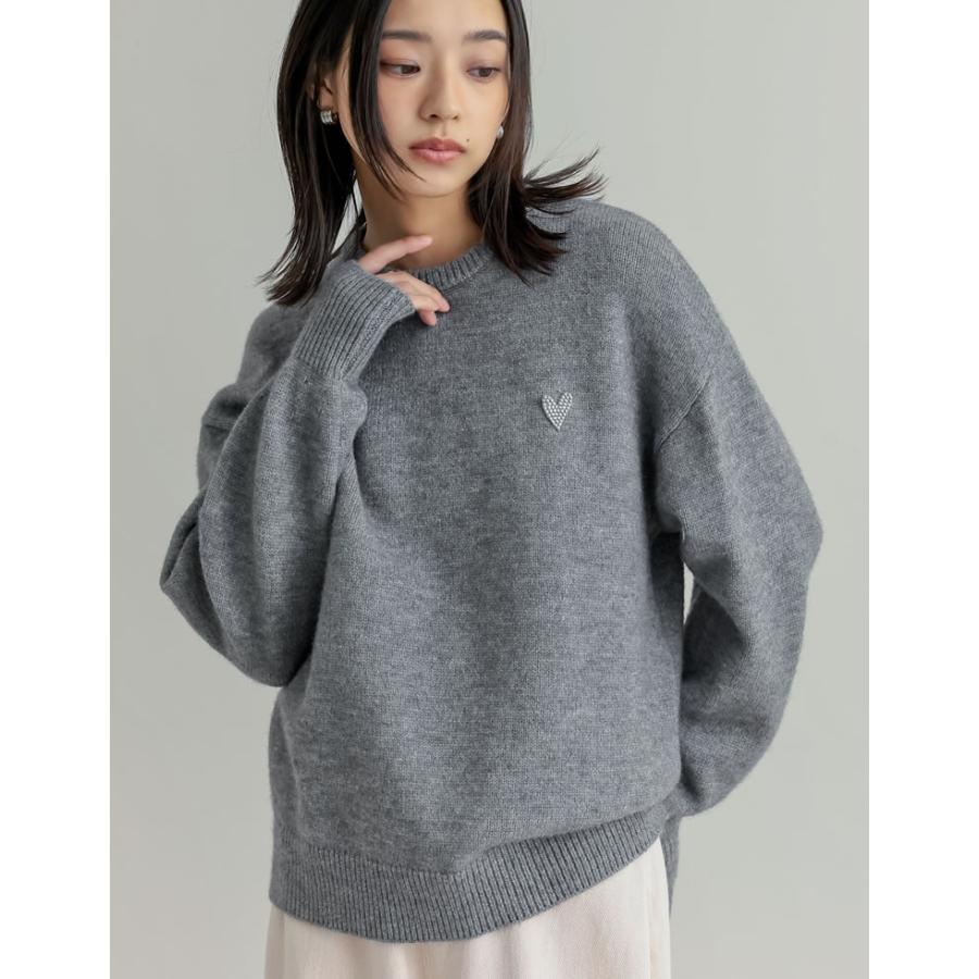 Re:EDIT スウェット ニット レディース ハート ビジュー