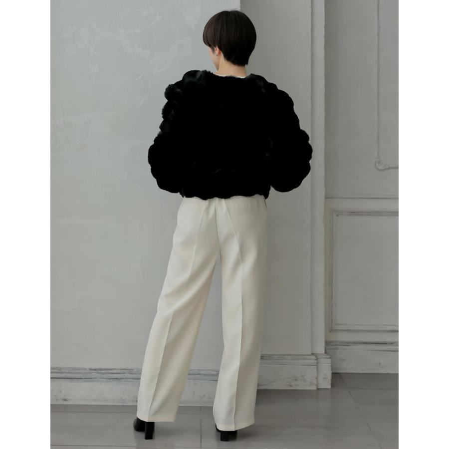 ○★新品 未使用 ジャッキー リタ ショートコート フェイクファー ホワイト S マルチwayフェイクファー付ショートコート/MAJESTIC LEGON