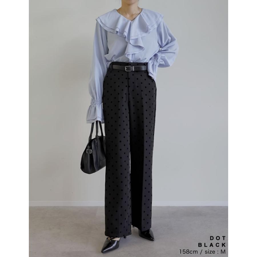 パンツ スラックス ドット センタープレス セレモニー オフィスカジュアル 低身長 高身長  XL 秋冬 | Re:EDIT | 12