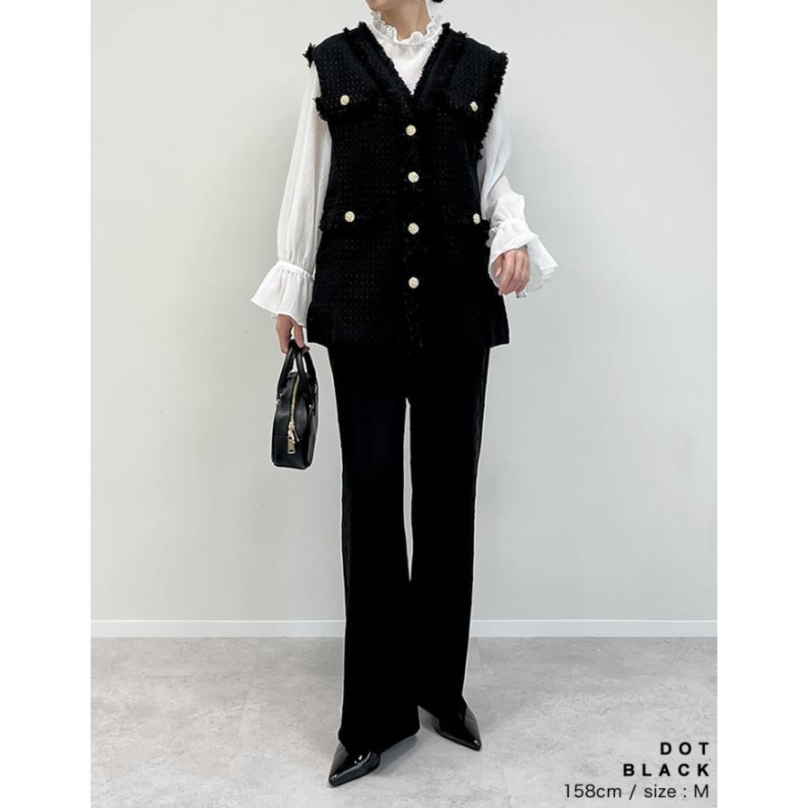 パンツ スラックス ドット センタープレス セレモニー オフィスカジュアル 低身長 高身長  XL 秋冬 | Re:EDIT | 13