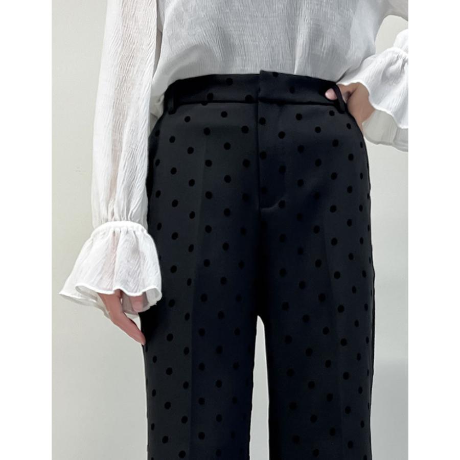パンツ スラックス ドット センタープレス セレモニー オフィスカジュアル 低身長 高身長  XL 秋冬 | Re:EDIT | 14