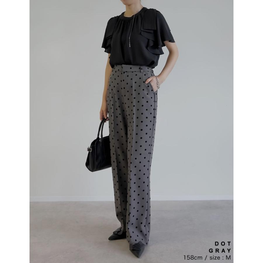 パンツ スラックス ドット センタープレス セレモニー オフィスカジュアル 低身長 高身長  XL 秋冬 | Re:EDIT | 15