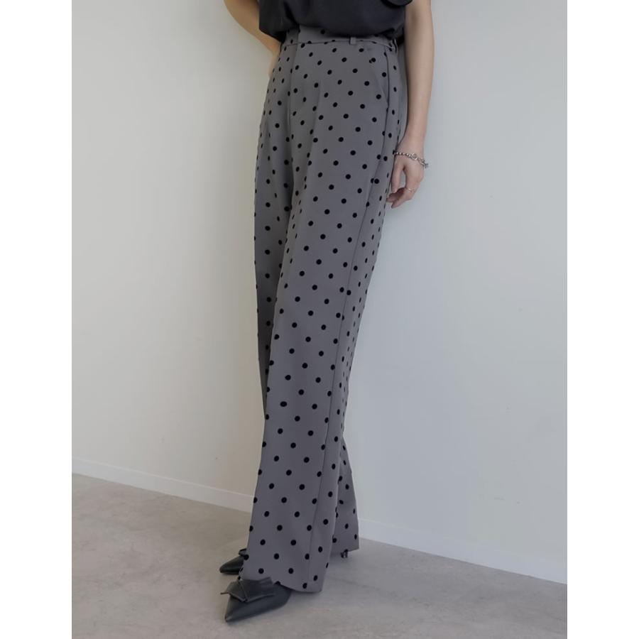 パンツ スラックス ドット センタープレス セレモニー オフィスカジュアル 低身長 高身長  XL 秋冬 | Re:EDIT | 16